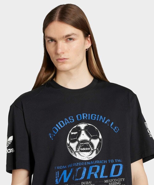 90年代のサッカー グラフィック半袖Tシャツ / アディダス
