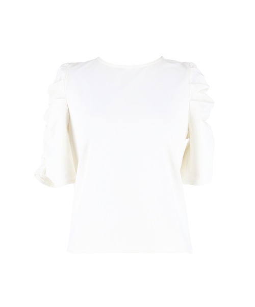 coca（coca）（コカ）の「シルキータッチ袖ギャザートップス（Tシャツ/カットソー・レディース・ホワイト/ブラック・M/L/S）」の12枚目の写真