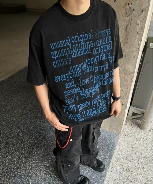 セール】ビッグタイポグラフィプリントTシャツ（Tシャツ