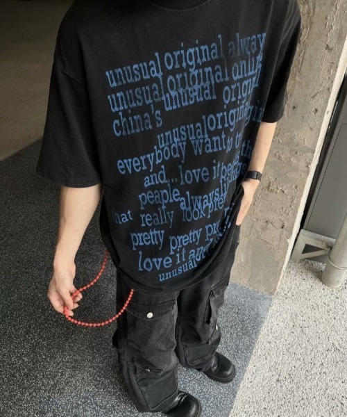 セール】ビッグタイポグラフィプリントTシャツ（Tシャツ