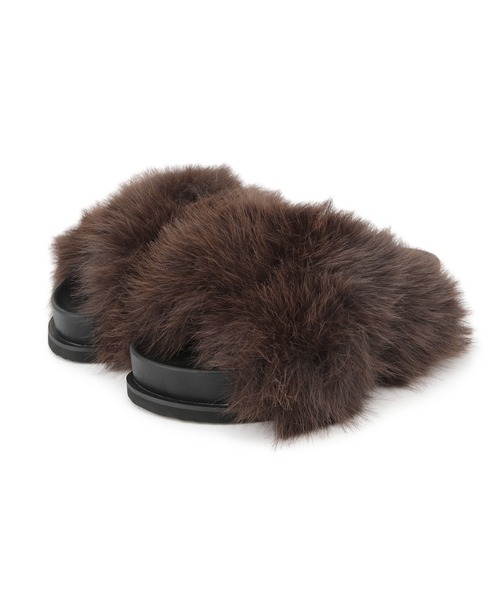 ADAM ET ROPE'（アダムエロペ）の「ボリュームファーサンダル（サンダル・レディース・ダークブラウン/ブラック・36/37/38）」の17枚目の写真