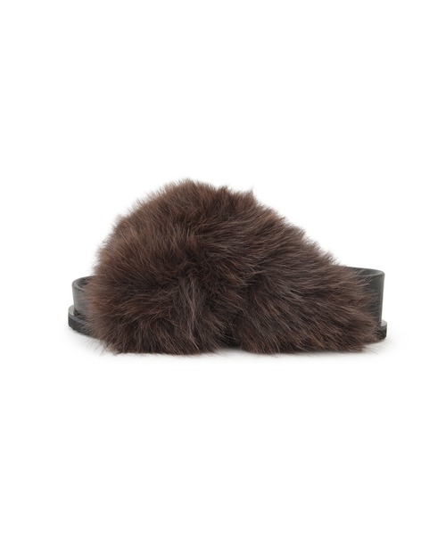 ADAM ET ROPE'（アダムエロペ）の「ボリュームファーサンダル（サンダル・レディース・ダークブラウン/ブラック・36/37/38）」の6枚目の写真