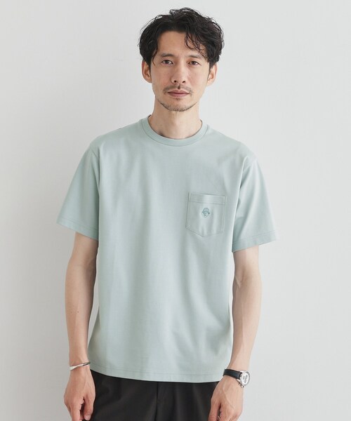 TAKEO KIKUCHI(タケオキクチ)の「【COOL CITY WEAR】ワンポイント刺しゅう ポケットTシャツ /接触冷感(Tシャツ/カットソー・メンズ・ホワイト/ボルドー/ブルー・02/03/04)」の3枚目の写真