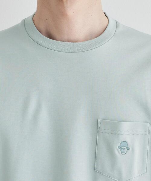 TAKEO KIKUCHI(タケオキクチ)の「【COOL CITY WEAR】ワンポイント刺しゅう ポケットTシャツ /接触冷感(Tシャツ/カットソー・メンズ・ホワイト/ボルドー/ブルー・02/03/04)」の9枚目の写真