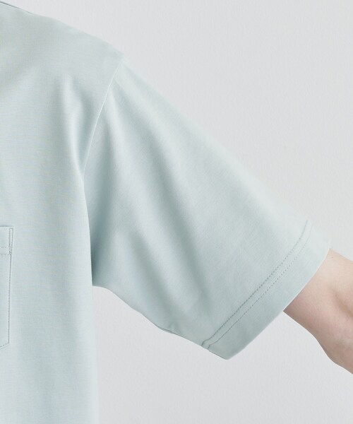 TAKEO KIKUCHI(タケオキクチ)の「【COOL CITY WEAR】ワンポイント刺しゅう ポケットTシャツ /接触冷感(Tシャツ/カットソー・メンズ・ホワイト/ボルドー/ブルー・02/03/04)」の10枚目の写真