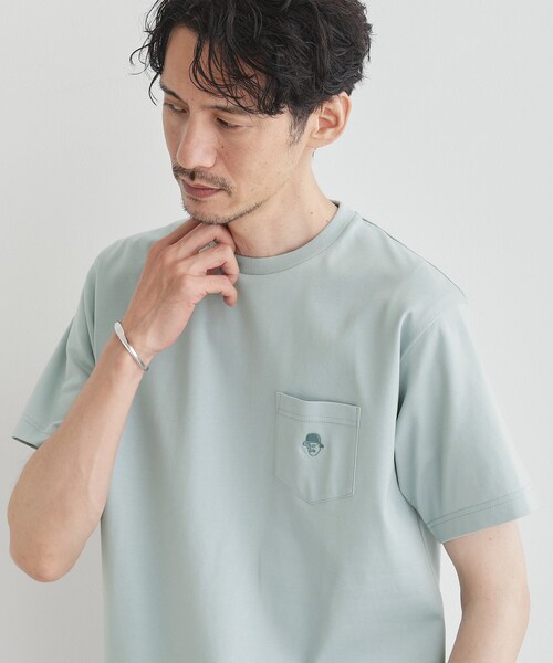 TAKEO KIKUCHI(タケオキクチ)の「【COOL CITY WEAR】ワンポイント刺しゅう ポケットTシャツ /接触冷感(Tシャツ/カットソー・メンズ・ホワイト/ボルドー/ブルー・02/03/04)」の20枚目の写真