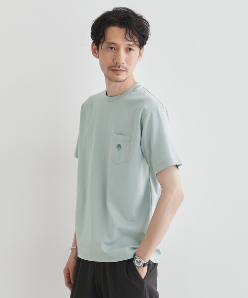 TAKEO KIKUCHI(タケオキクチ)の「【COOL CITY WEAR】ワンポイント刺しゅう ポケットTシャツ /接触冷感(Tシャツ/カットソー・メンズ・ホワイト/ボルドー/ブルー・02/03/04)」の21枚目の写真