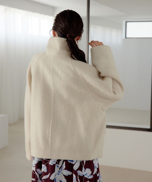 EMMEL REFINES＞EM スタンド シャギー ショートコート（ピーコート