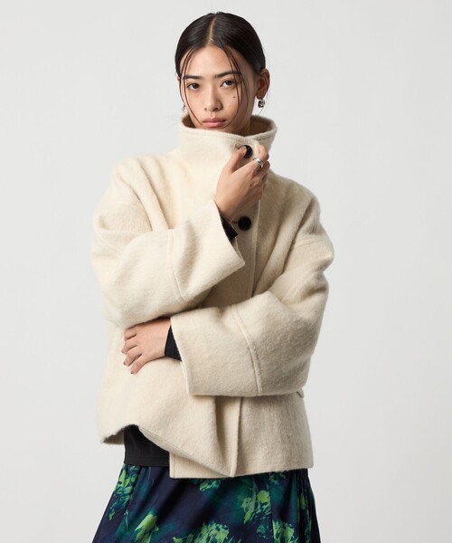 EMMEL REFINES＞EM スタンド シャギー ショートコート