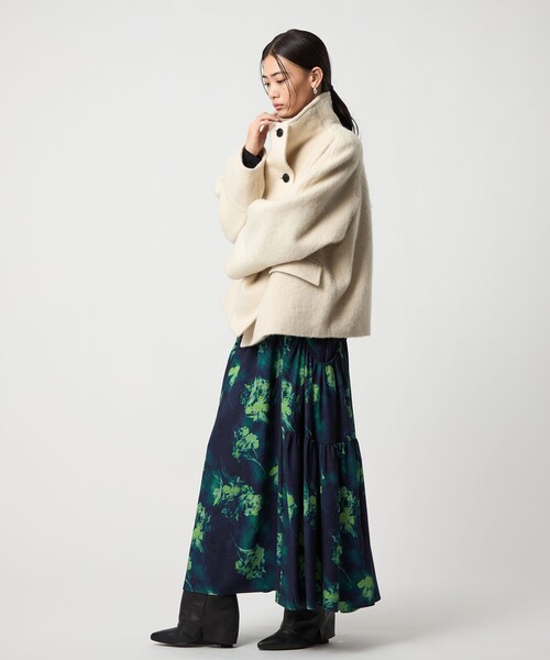 EMMEL REFINES（エメルリファインズ）の「＜EMMEL REFINES＞EM スタンド シャギー ショートコート（ピーコート・レディース・ナチュラル/イエロー・FREE）」の7枚目の写真