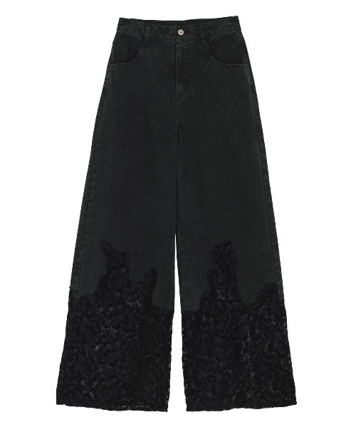 LACE DOCKING FADE DENIM PANTS（デニムパンツ）｜Ameri（アメリ