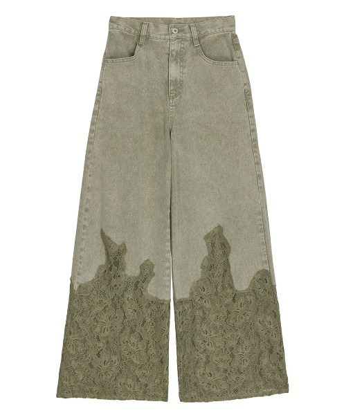 LACE DOCKING FADE DENIM PANTS（デニムパンツ）｜Ameri（アメリ