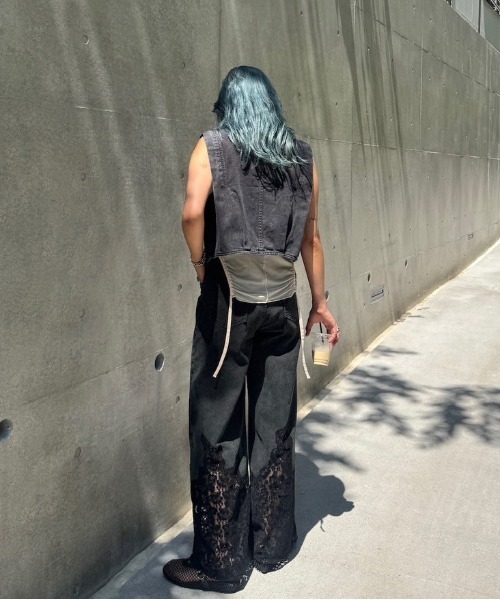 アメリヴィンテージ　LACE DOCKING FADE DENIM PANTS LACE DOCKING FADE DENIM PANTS