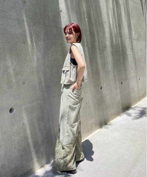 アメリヴィンテージ　LACE DOCKING FADE DENIM PANTS LACE DOCKING FADE DENIM PANTS（デニムパンツ）｜Ameri（アメリ