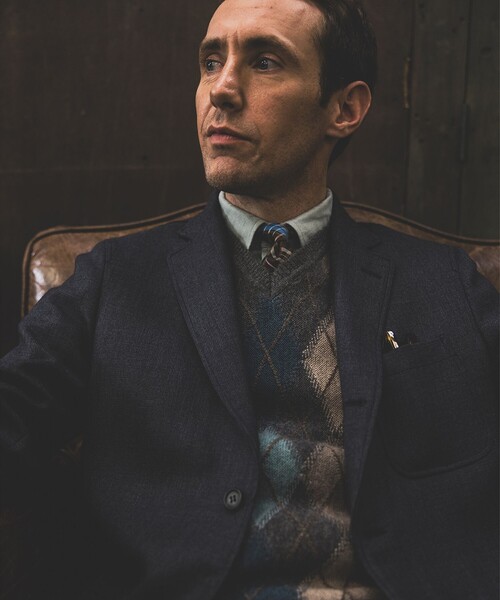 BEAMS PLUS（ビームスプラス）の「ダブルウィーブ ウール 3ボタンジャケット ボックスフィット（テーラードジャケット・メンズ・チャコールグレー/ネイビー・M/S/L）」の5枚目の写真