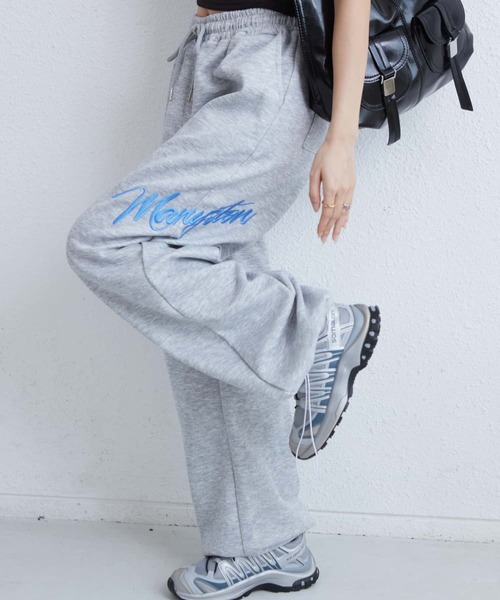 MAISON DE THERESE（メゾン ド テレーズ）の「ロゴスウェットワイドパンツ（その他パンツ・レディース・ブラック/Cream/グレー・FREE）」の2枚目の写真