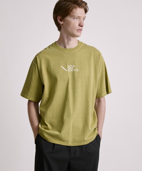 Saturdays NYC（サタデーズ ニューヨークシティ ）の「Slash SNYC Surf Relaxed SS Tee（Tシャツ/カットソー・メンズ・キナリ/チャコールグレー/イエロー・L/M/S/XL）」の3枚目の写真