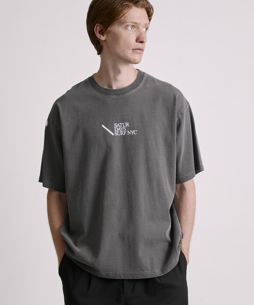 Saturdays NYC（サタデーズ ニューヨークシティ ）の「Slash SNYC Surf Relaxed SS Tee（Tシャツ/カットソー・メンズ・キナリ/チャコールグレー/イエロー・L/M/S/XL）」の17枚目の写真