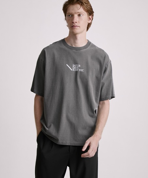 Saturdays NYC（サタデーズ ニューヨークシティ ）の「Slash SNYC Surf Relaxed SS Tee（Tシャツ/カットソー・メンズ・キナリ/チャコールグレー/イエロー・L/M/S/XL）」の18枚目の写真