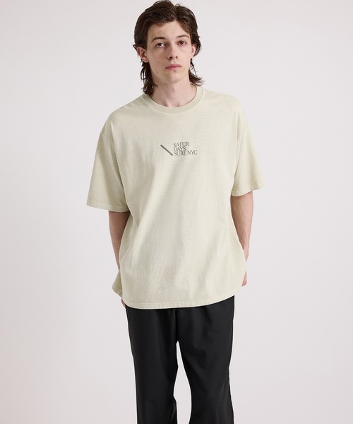 Saturdays NYC（サタデーズ ニューヨークシティ ）の「Slash SNYC Surf Relaxed SS Tee（Tシャツ/カットソー・メンズ・キナリ/チャコールグレー/イエロー・L/M/S/XL）」の4枚目の写真