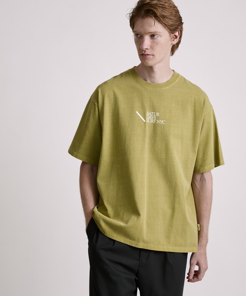 Saturdays NYC（サタデーズ ニューヨークシティ ）の「Slash SNYC Surf Relaxed SS Tee（Tシャツ/カットソー・メンズ・キナリ/チャコールグレー/イエロー・L/M/S/XL）」の19枚目の写真