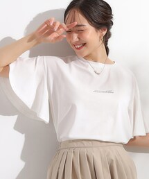 DRESKIP | 【ひんやり/二の腕カバー】お袖フリルTシャツ(Tシャツ/カットソー)