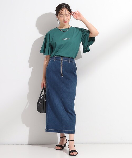 DRESKIP（ドレスキップ）の「【S-LL/ひんやり/二の腕カバー】華やかさをプラスする お袖フリルTシャツ（Tシャツ/カットソー・レディース・ベージュ系その他3/チャコールグレー/オフホワイト/ブラック系/ホワイト系7/グリーン系その他5・01/04/03/02）」の17枚目の写真