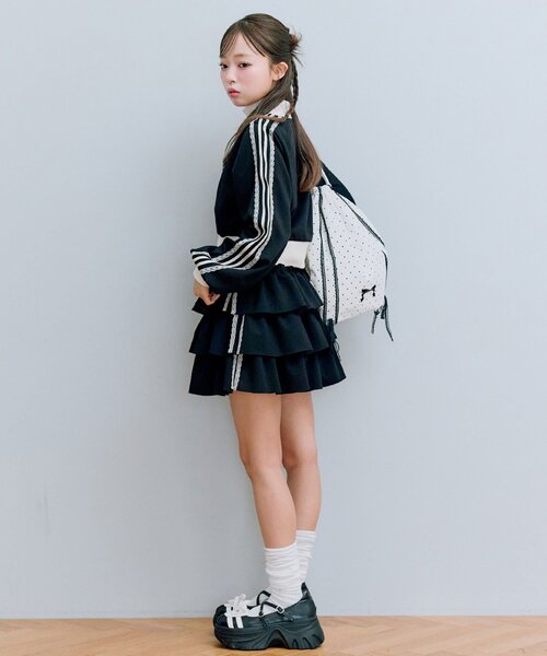 OLIVE des OLIVE（オリーブデオリーブ）の「ショートトラックジャケット（ジャージ・レディース・トップグレー/サックスブルー/ブラック・FREE）」の8枚目の写真