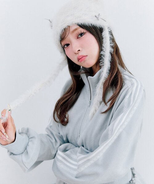 OLIVE des OLIVE（オリーブデオリーブ）の「ショートトラックジャケット（ジャージ・レディース・トップグレー/サックスブルー/ブラック・FREE）」の15枚目の写真