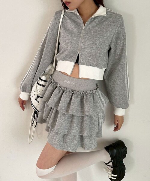 OLIVE des OLIVE（オリーブデオリーブ）の「ショートトラックジャケット（ジャージ・レディース・トップグレー/サックスブルー/ブラック・FREE）」の18枚目の写真