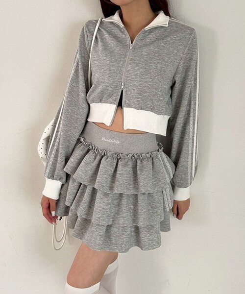 OLIVE des OLIVE（オリーブデオリーブ）の「ショートトラックジャケット（ジャージ・レディース・トップグレー/サックスブルー/ブラック・FREE）」の19枚目の写真