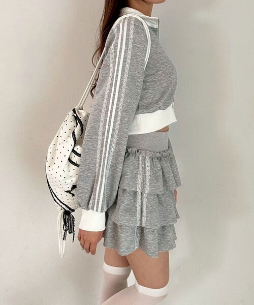 OLIVE des OLIVE（オリーブデオリーブ）の「ショートトラックジャケット（ジャージ・レディース・トップグレー/サックスブルー/ブラック・FREE）」の20枚目の写真