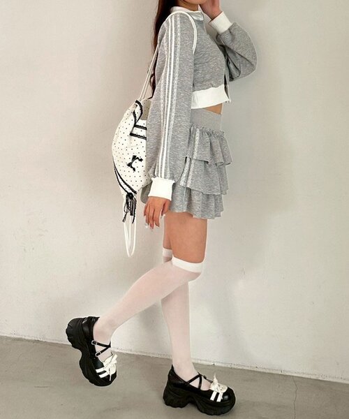 OLIVE des OLIVE（オリーブデオリーブ）の「ショートトラックジャケット（ジャージ・レディース・トップグレー/サックスブルー/ブラック・FREE）」の22枚目の写真