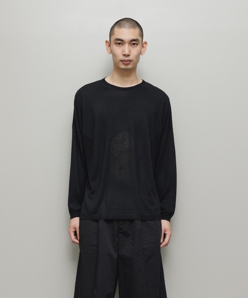 BAL(バル)の「VENTILATION MESH CREW SWEATER(ニット/セーター・メンズ・ベージュ/ブラック・1/2/3)」の3枚目の写真