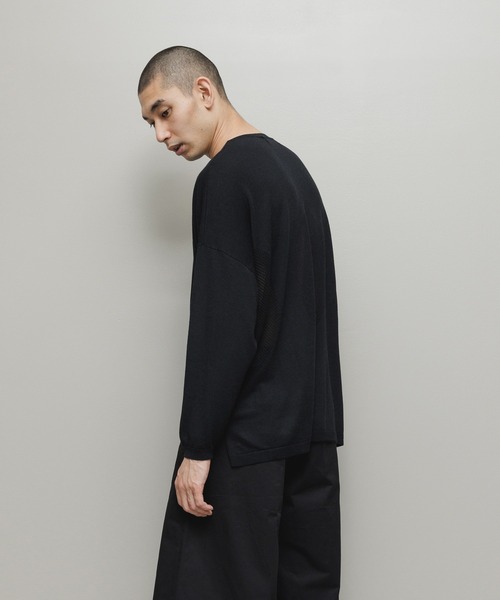 BAL(バル)の「VENTILATION MESH CREW SWEATER(ニット/セーター・メンズ・ベージュ/ブラック・1/2/3)」の4枚目の写真