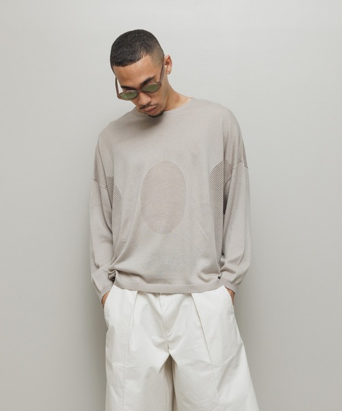 BAL(バル)の「VENTILATION MESH CREW SWEATER(ニット/セーター・メンズ・ベージュ/ブラック・1/2/3)」の7枚目の写真