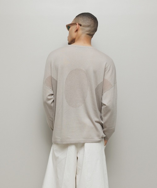 BAL(バル)の「VENTILATION MESH CREW SWEATER(ニット/セーター・メンズ・ベージュ/ブラック・1/2/3)」の8枚目の写真