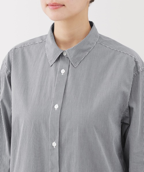 無印良品（ムジルシリョウヒン）の「婦人　洗いざらし　ブロード長袖シャツワンピース（ワンピース・レディース・グレー系/ダークネイビー・XL/L/M/S）」の12枚目の写真