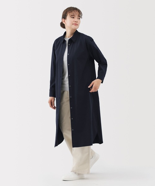 無印良品（ムジルシリョウヒン）の「婦人　洗いざらし　ブロード長袖シャツワンピース（ワンピース・レディース・グレー系/ダークネイビー・XL/L/M/S）」の6枚目の写真