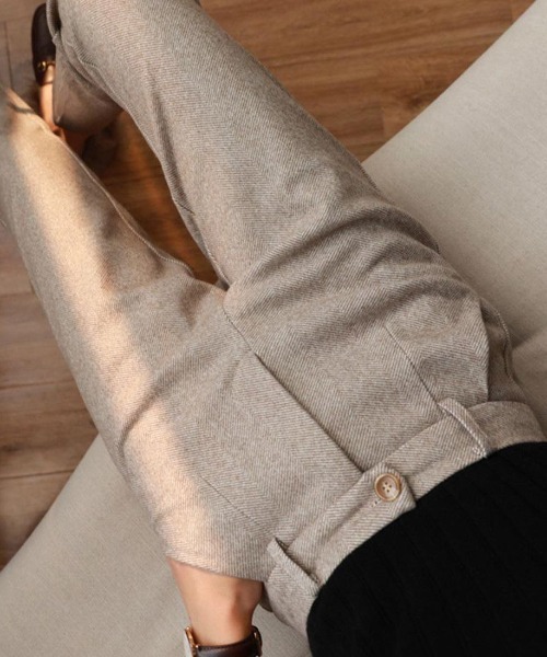 Forcement(フォースメント)の「スタイルよくみえ上品パンツ(その他パンツ・レディース・ベージュ/ブラウン・M/L)」の8枚目の写真