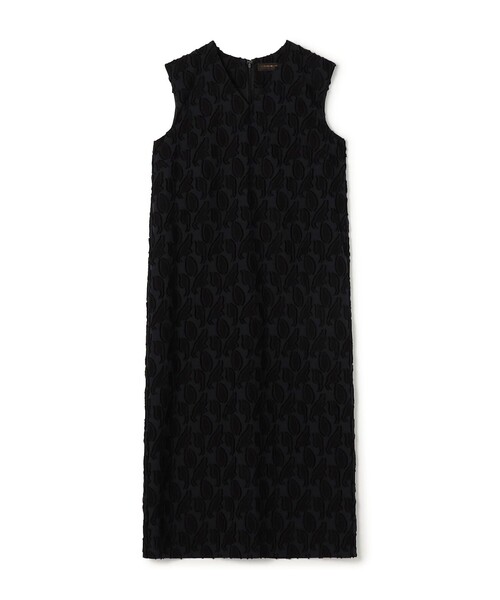 セール】シャイニーカットジャカード Vネックワンピース（ワンピース