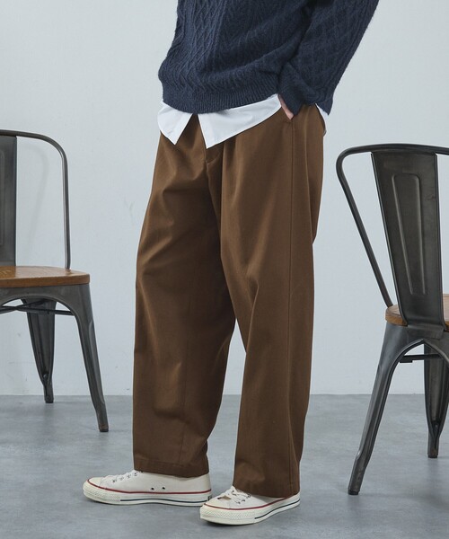 ABAHOUSE（アバハウス）の「2タック チノワイドパンツ / イージーパンツ（チノパンツ・メンズ・ブラウン/ブラック/オフホワイト/ベージュ・46/48）」の13枚目の写真