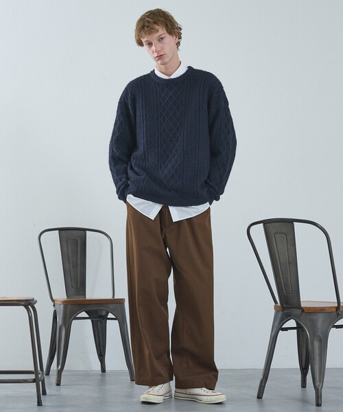 ABAHOUSE（アバハウス）の「2タック チノワイドパンツ / イージーパンツ（チノパンツ・メンズ・ブラウン/ブラック/オフホワイト/ベージュ・46/48）」の14枚目の写真