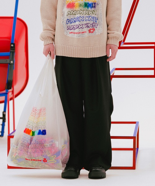 amok（アモク）の「WOOL WIDE TROUSERS（スラックス・メンズ・グレー/ブラック・L/M/S）」の2枚目の写真