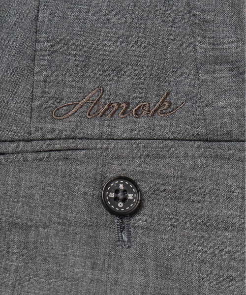 amok（アモク）の「WOOL WIDE TROUSERS（スラックス・メンズ・グレー/ブラック・L/M/S）」の12枚目の写真