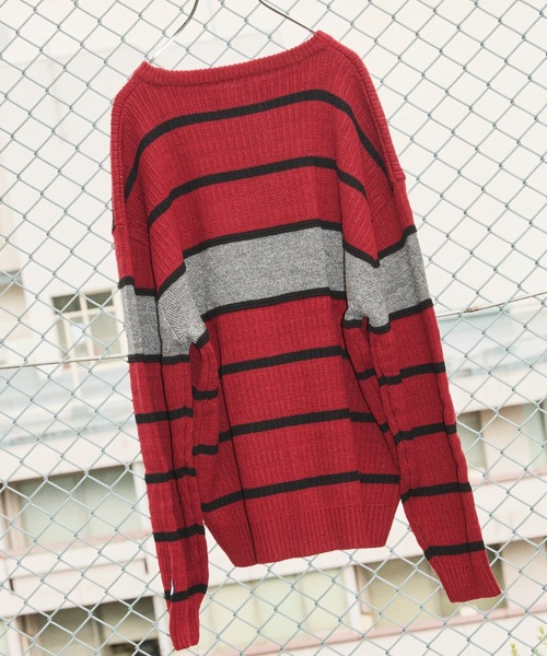 TENGA(テンガ)の「Tenga x Y.E.S Stripe Knit Pullover Red(ニット/セーター・メンズ・レッド・X-LARGE/LARGE/MEDIUM)」の15枚目の写真