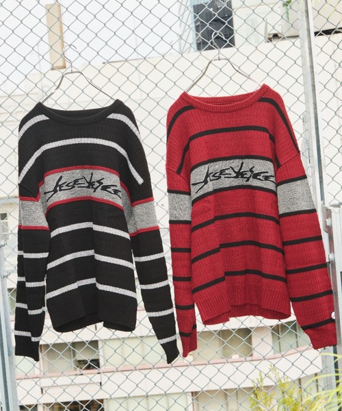 TENGA(テンガ)の「Tenga x Y.E.S Stripe Knit Pullover Red(ニット/セーター・メンズ・レッド・X-LARGE/LARGE/MEDIUM)」の6枚目の写真