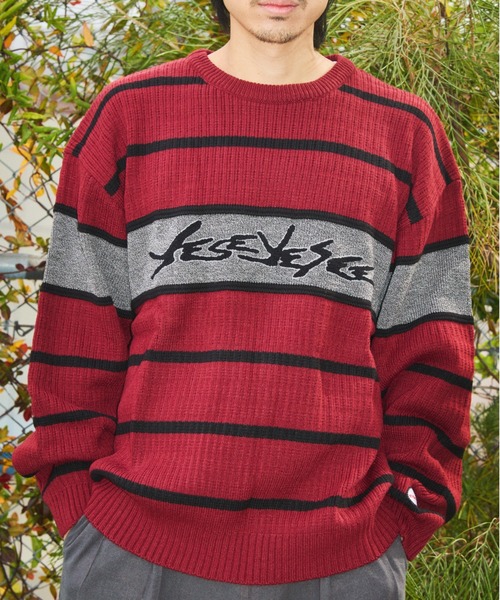 TENGA(テンガ)の「Tenga x Y.E.S Stripe Knit Pullover Red(ニット/セーター・メンズ・レッド・X-LARGE/LARGE/MEDIUM)」の12枚目の写真