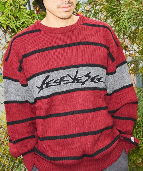 TENGA(テンガ)の「Tenga x Y.E.S Stripe Knit Pullover Red(ニット/セーター・メンズ・レッド・X-LARGE/LARGE/MEDIUM)」の8枚目の写真