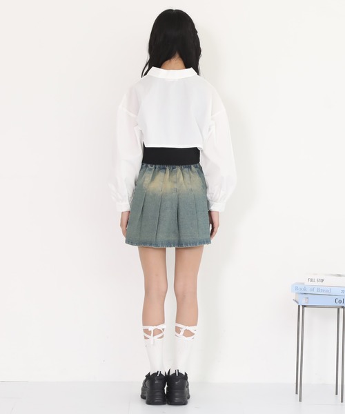 PINKHUNT(ピンクハント)の「PINKHUNT ピンクハント ブラストプリーツスカート 0877K(デニムスカート・キッズ・カーキ/ブルー・120cm/130cm/140cm/150cm/160cm)」の9枚目の写真